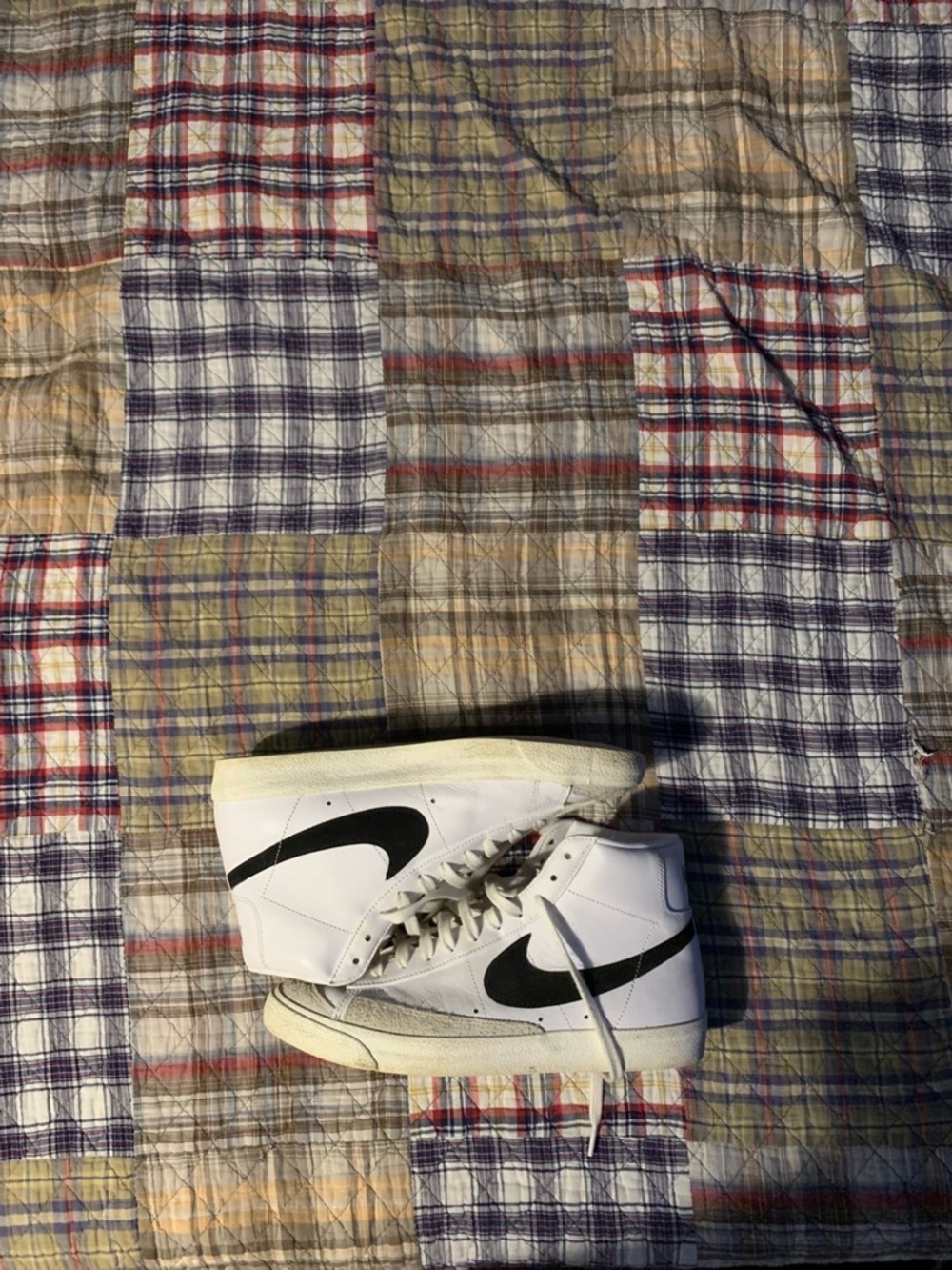 Nike White and Black High-Top Sneakers